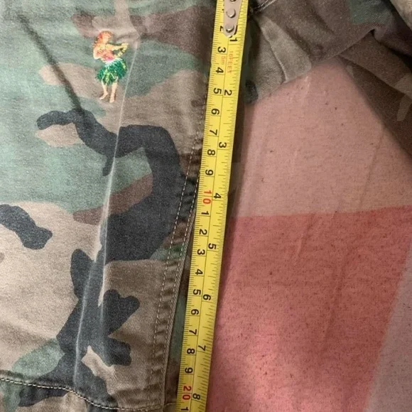 Polo Ralph Lauren vintage Camouflage Hawaiian Embroidered Shorts size 32 - Picture 7 of 8